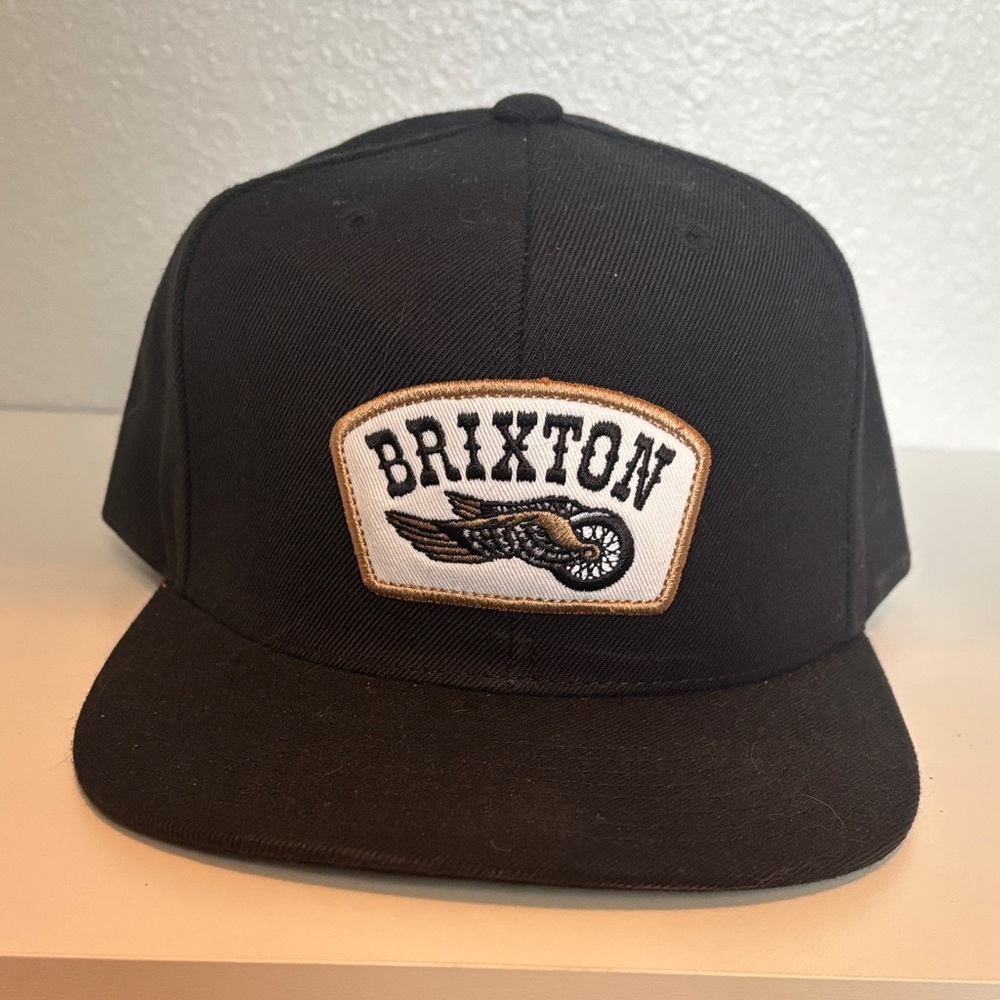 Brixton Black and White Logo Snapback Hat